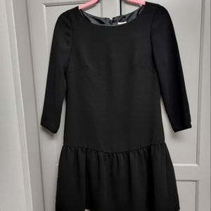 J CREW Black  Shift Dress With Ruffle Hem 00